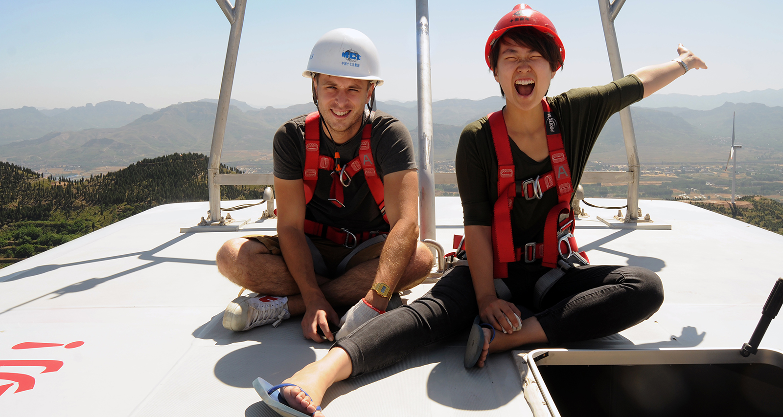 A photo of Tom and Kiki during work on the project.